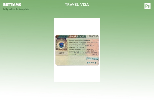 Шаблон за патна виза за Литванија во модерен стил